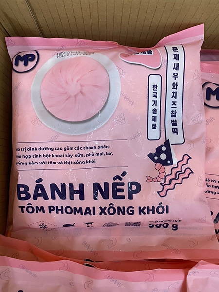 Bánh nếp tôm pho mai xong khói MP 500gr